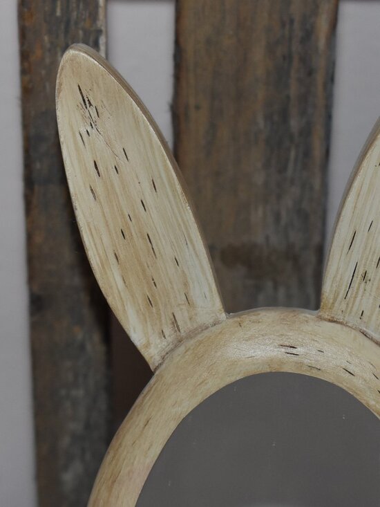 Small Bunny Rabbit Ears Mirror Whimsical Cottage Decor - Picture 5 of 8